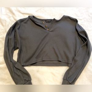 Shein crop long sleeve tee